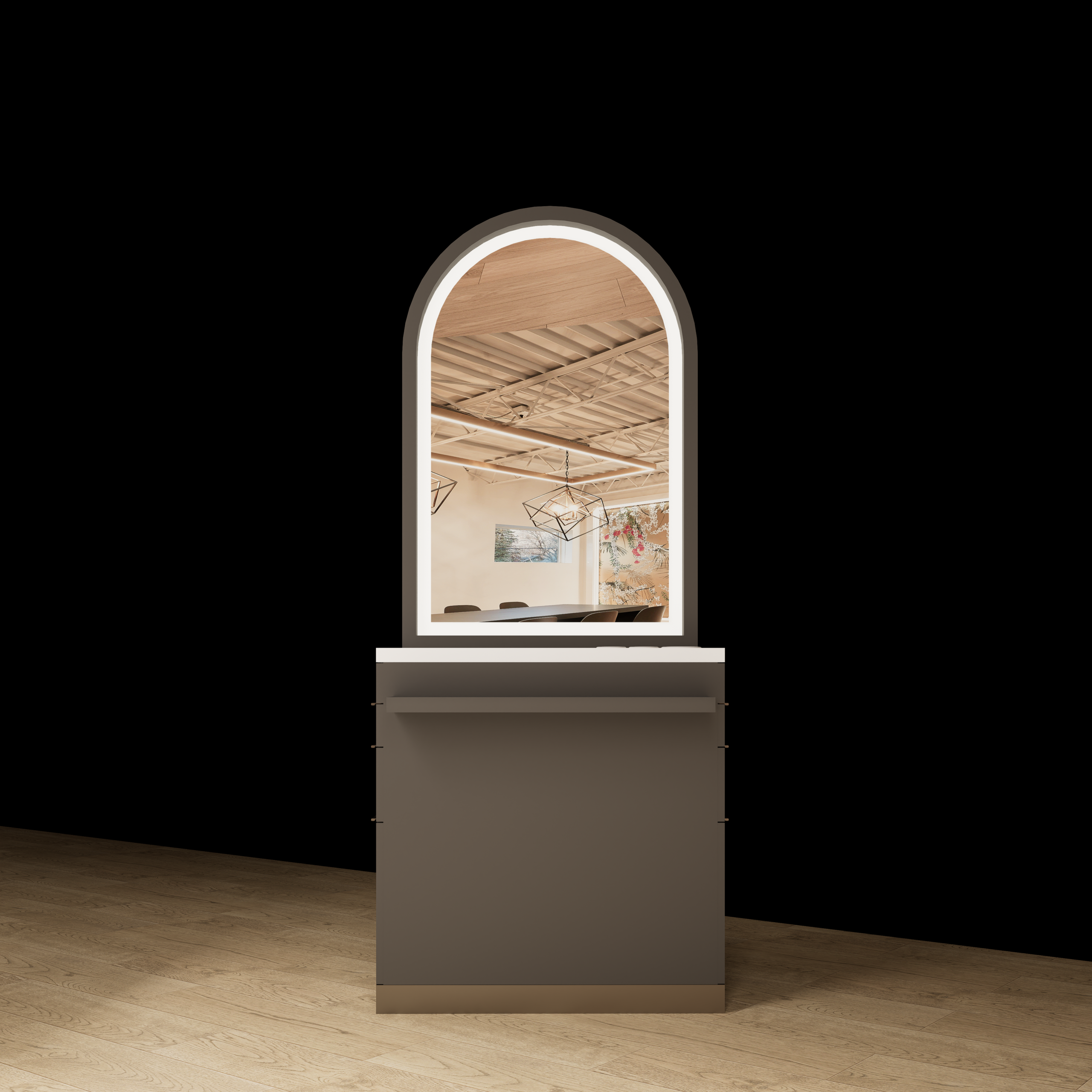 Melrose Double Sided Station with LED Mirrors - Image 2