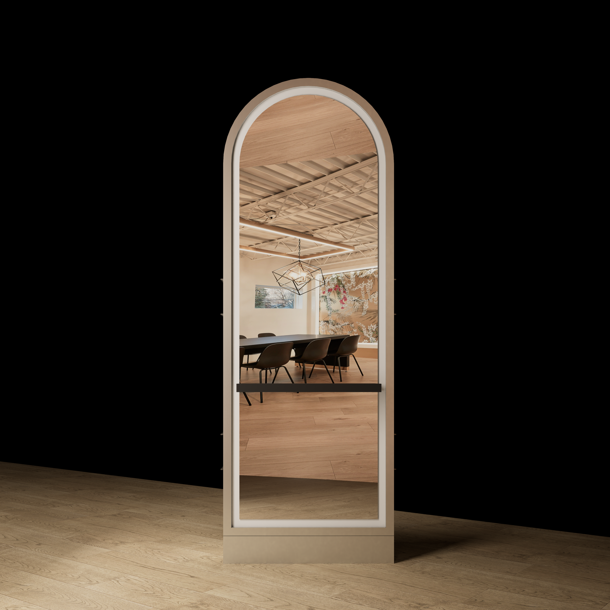 Belmont Double Sided Styling Station - Closed Concept with LED Mirror - Image 2