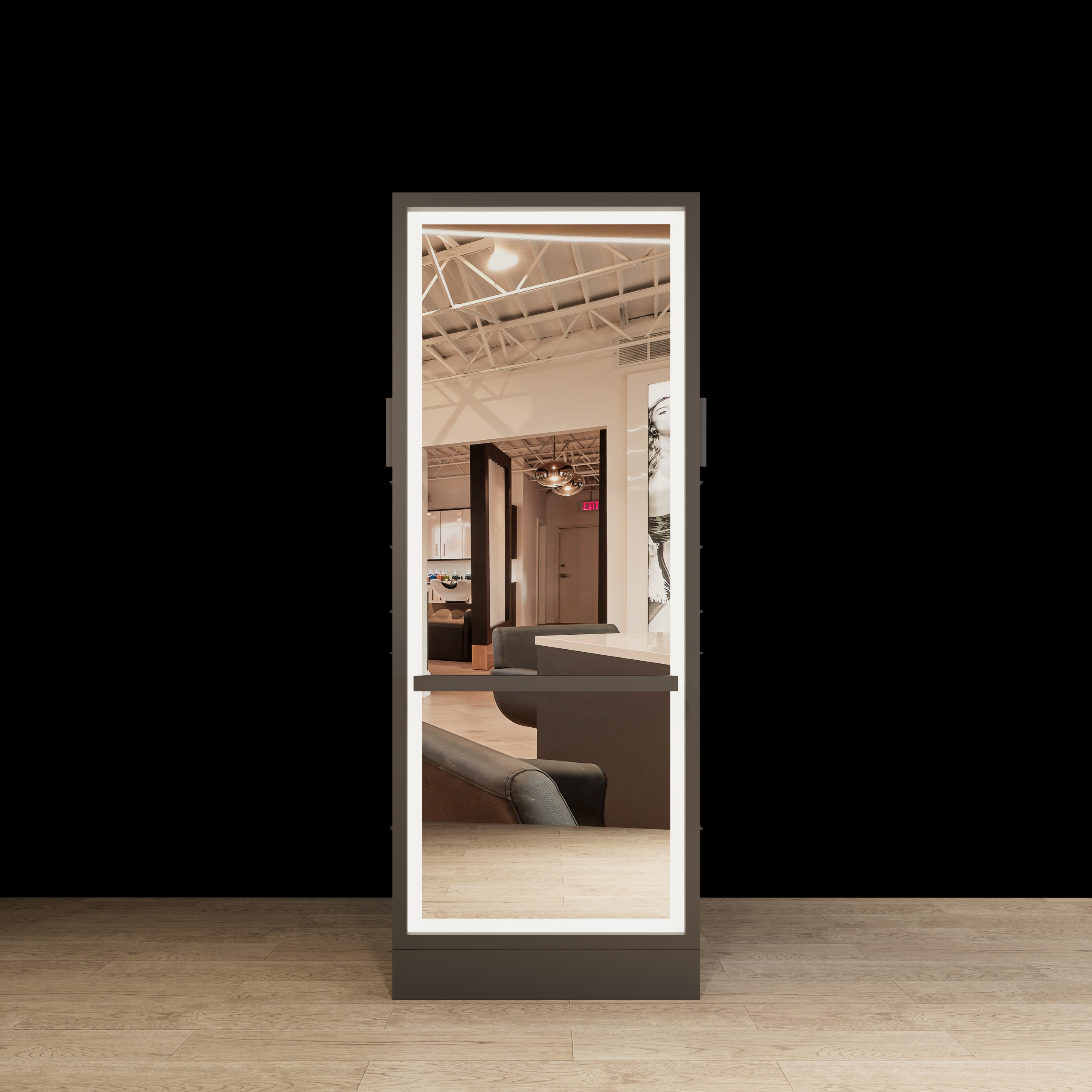 Hoxton Double Sided Styling Station - Closed Concept - with LED Mirrors - Image 11