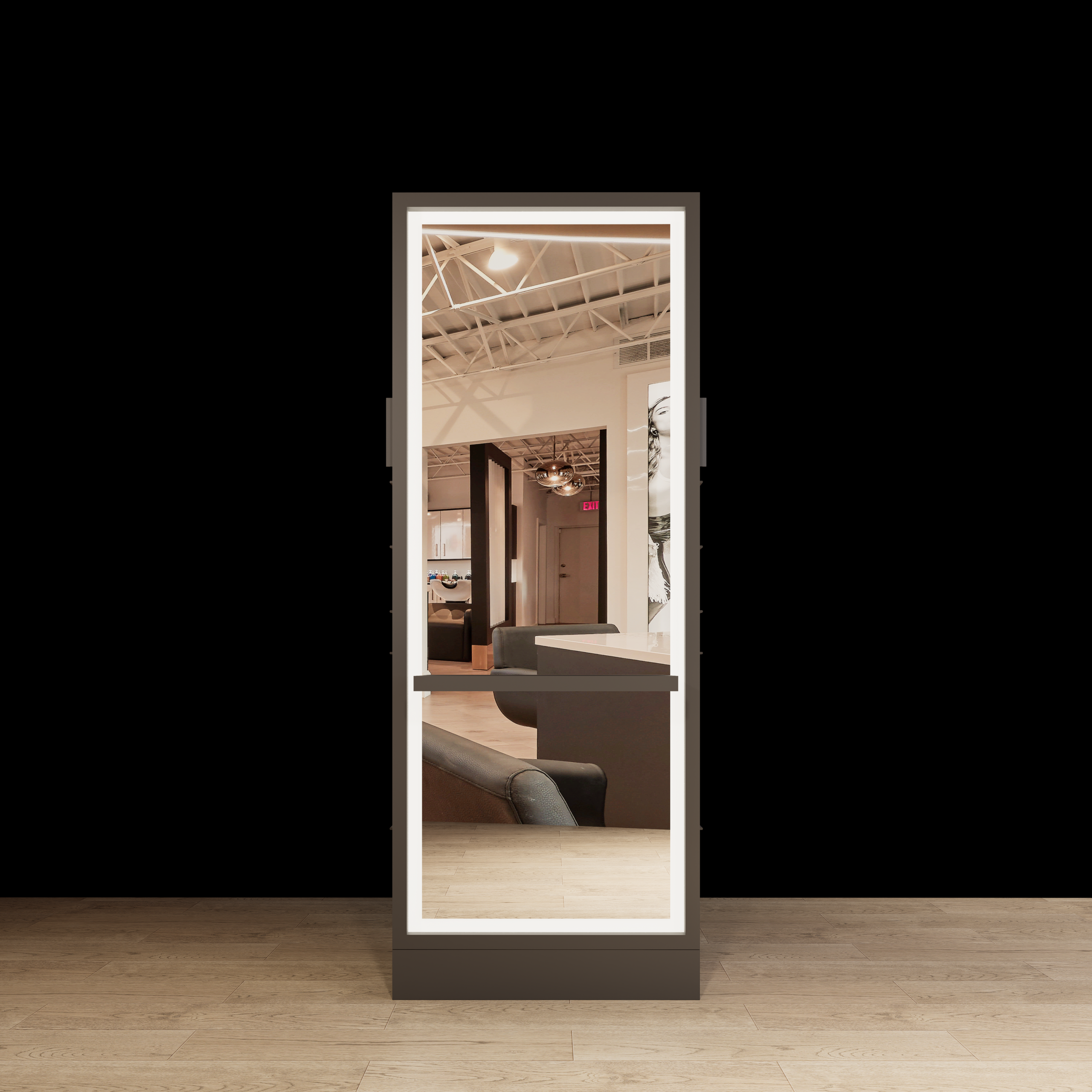 Hoxton Double Sided Styling Station - Closed Concept - with LED Mirrors - Image 13