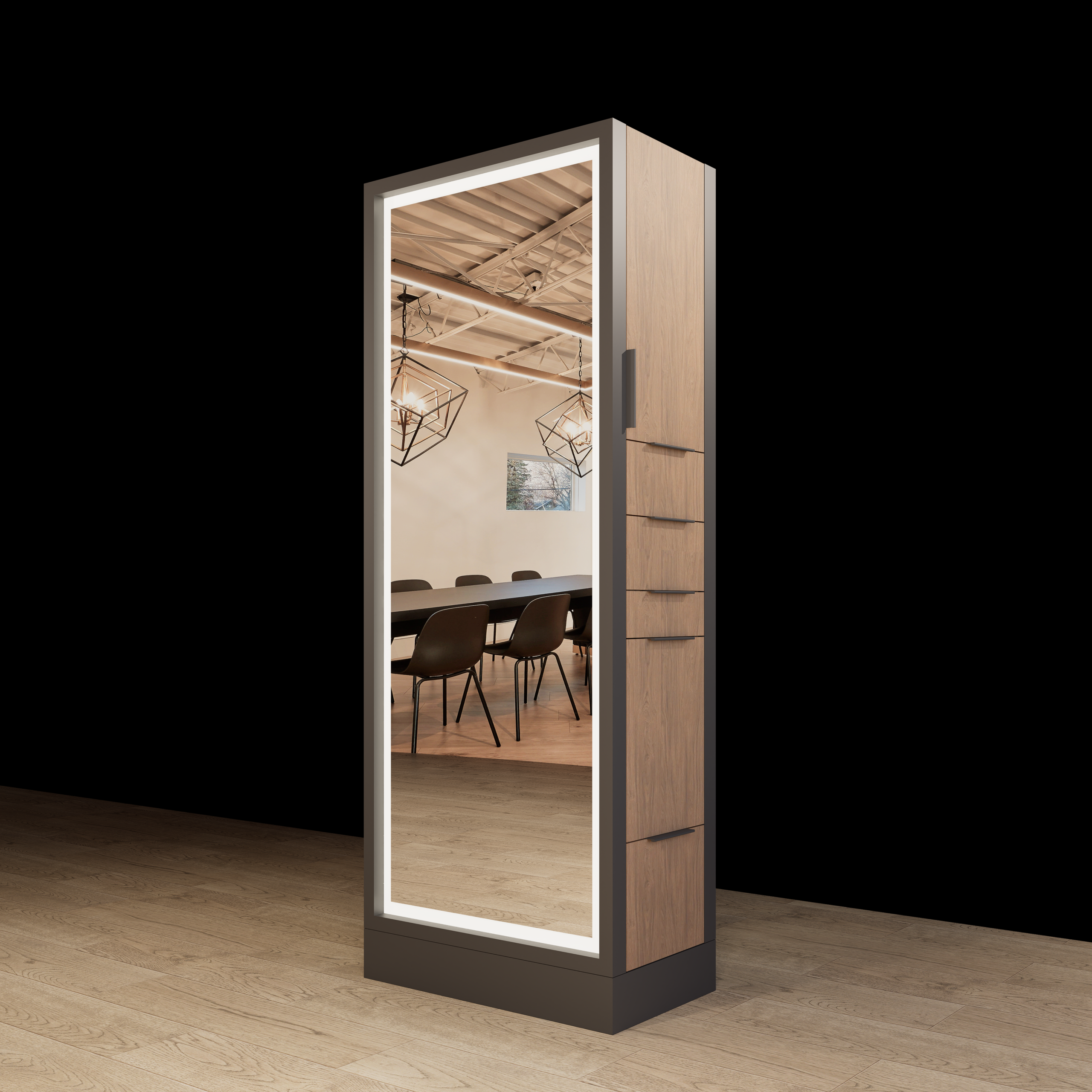 Hoxton Double Sided Styling Station - Closed Concept - with LED Mirrors - Image 20